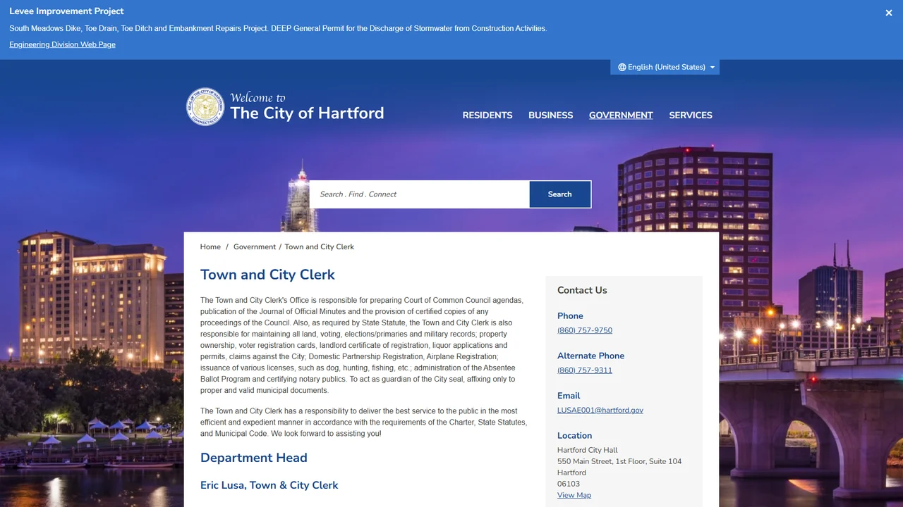 Hartford Town Clerk - Hartford, CT
