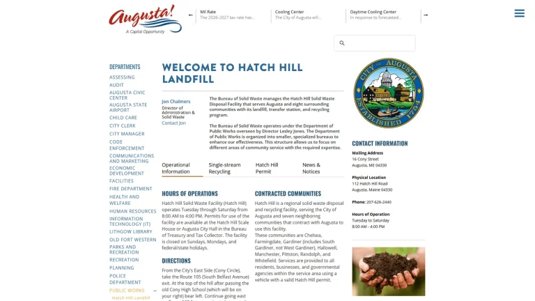 Hatch Hill Solid Waste Disposal Facility - Augusta, ME
