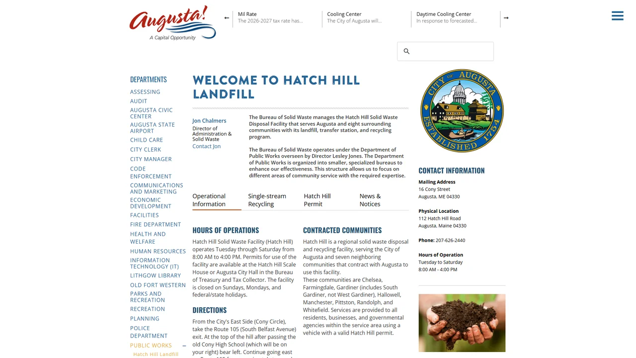 Hatch Hill Solid Waste Disposal Facility - Augusta, ME
