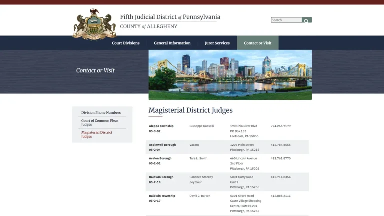 Honorable Richard G King - Pittsburgh, PA