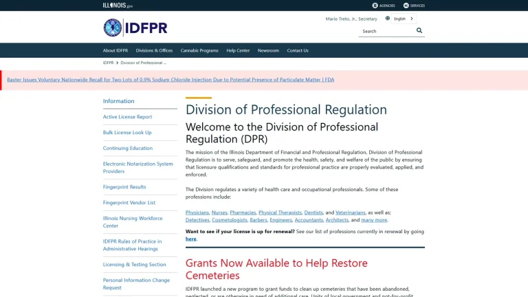 Illinois Department of Financial and Professional Regulation (IDFPR) - Chicago, IL