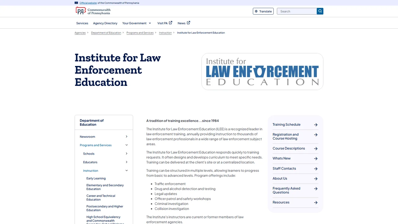 Institute for Law Enforcement Education - Harrisburg, PA