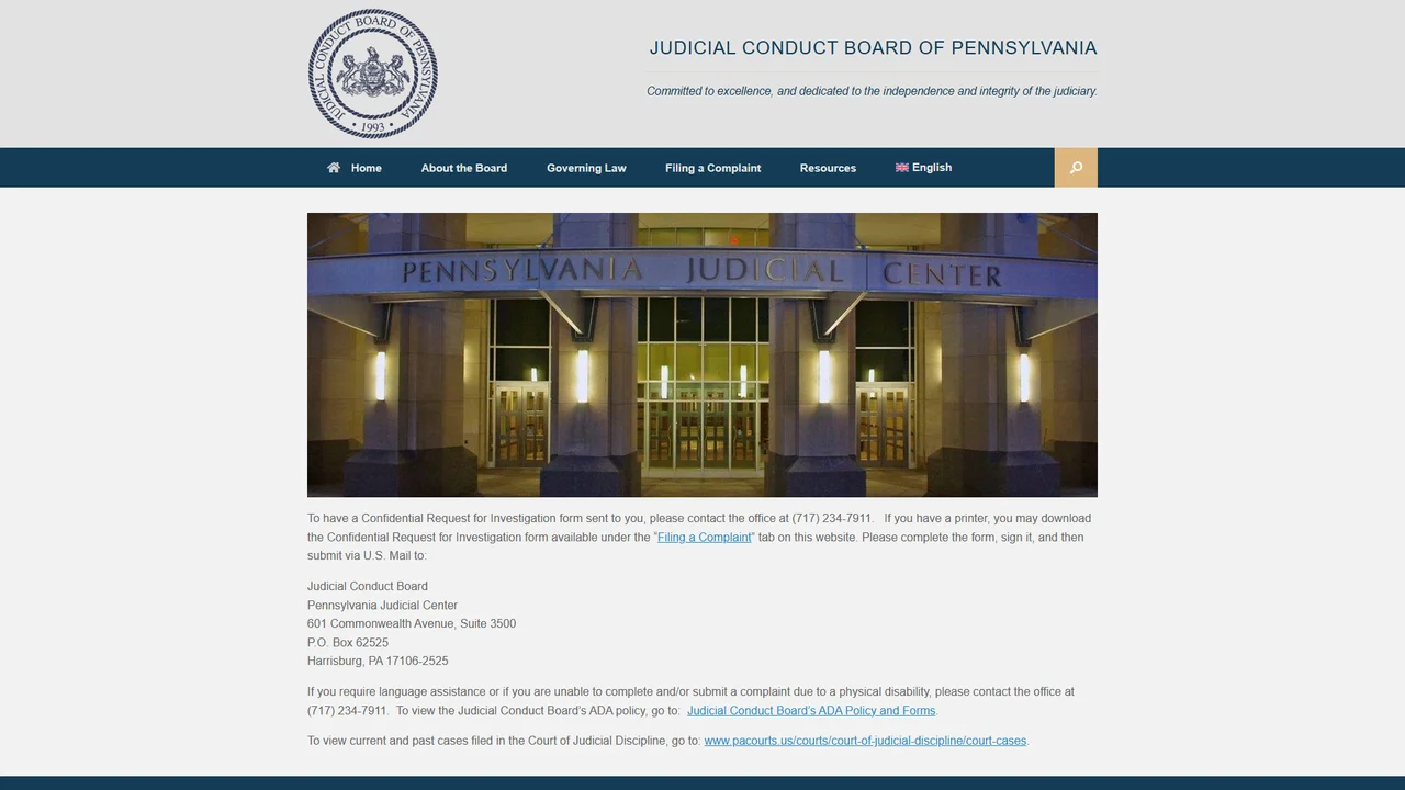 Judicial Conduct Board - Harrisburg, PA