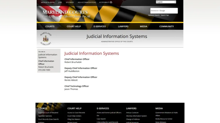Judicial Information Systems - Annapolis, MD