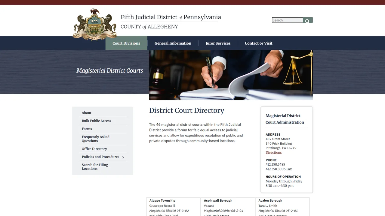 Magisterial District Court 05-2-40 - Pittsburgh, PA