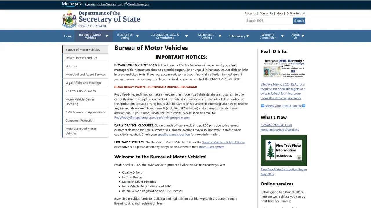 Maine Bureau of Motor Vehicles - Administrative Office - Augusta, ME