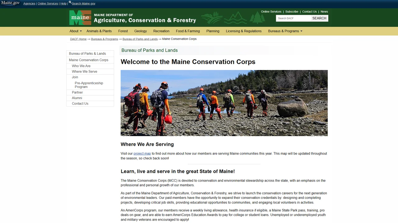 Maine Conservation Corps - Augusta, ME