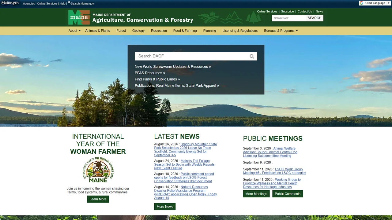 Maine Department of Agriculture, Conservation and Forestry - Augusta, ME