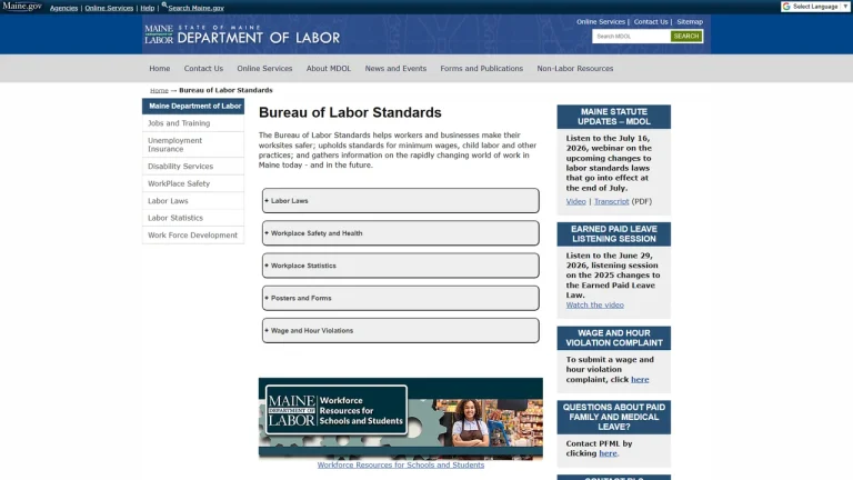 Maine Department of Labor - Wage and Hour Division - Augusta, ME