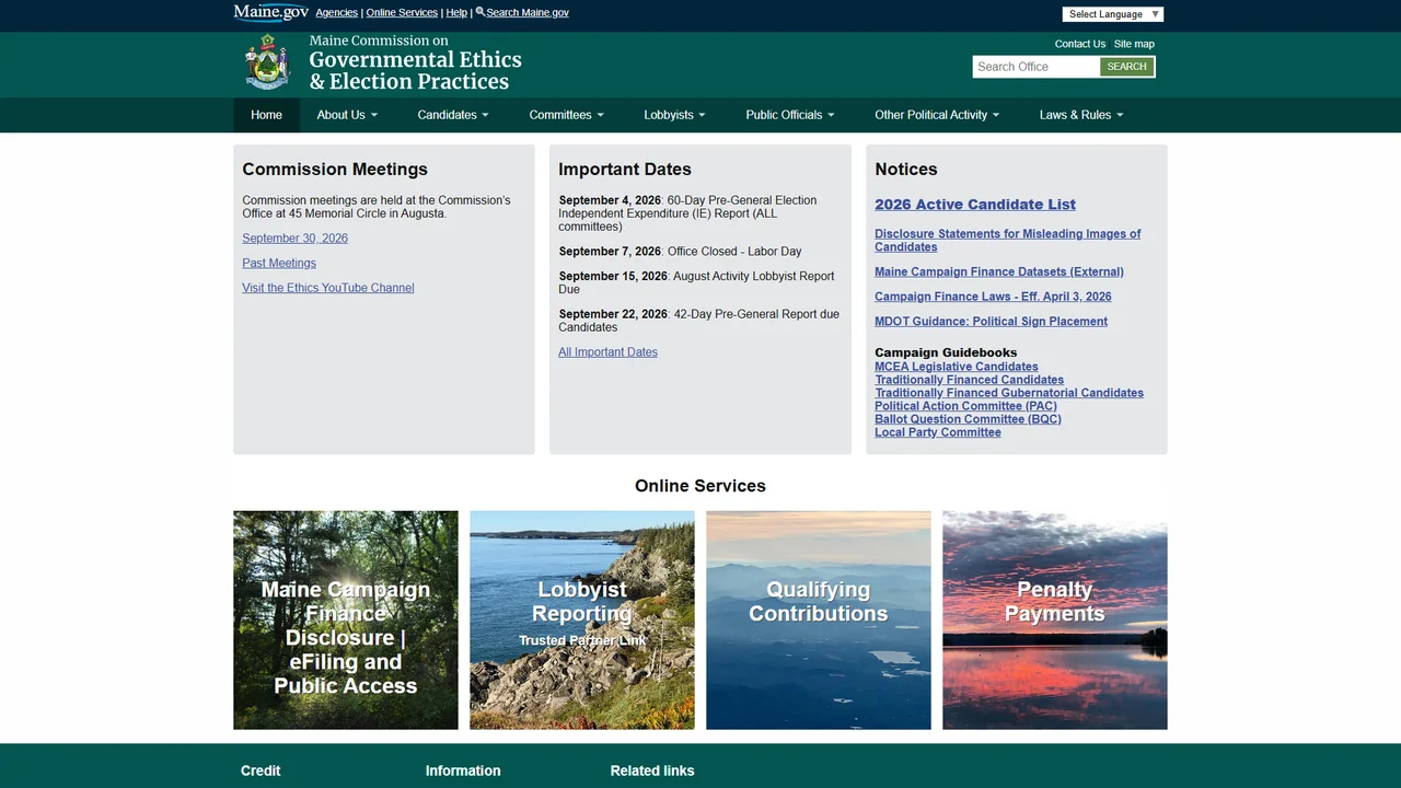 Maine Ethics Commission - Augusta, ME