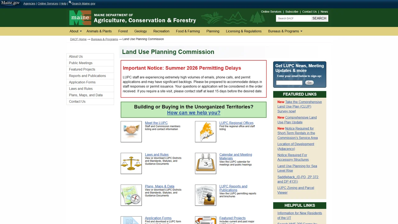Maine Land Use Planning Commission - Augusta, ME