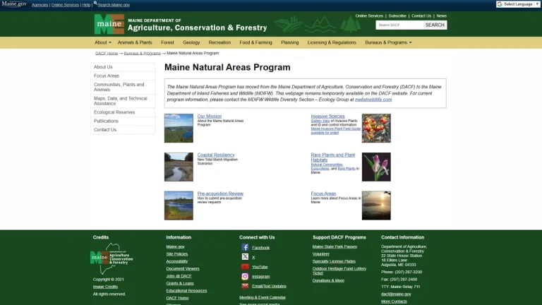 Maine Natural Areas Program - Augusta, ME