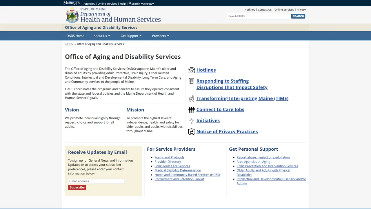 Maine Office of Aging and Disability Services - Augusta, ME