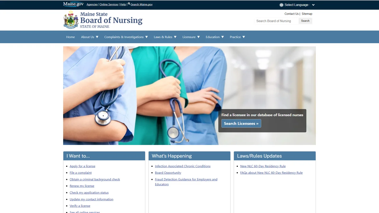 Maine State Board of Nursing - Augusta, ME