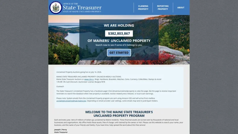 Maine State Treasurer Unclaimed Property - Augusta, ME
