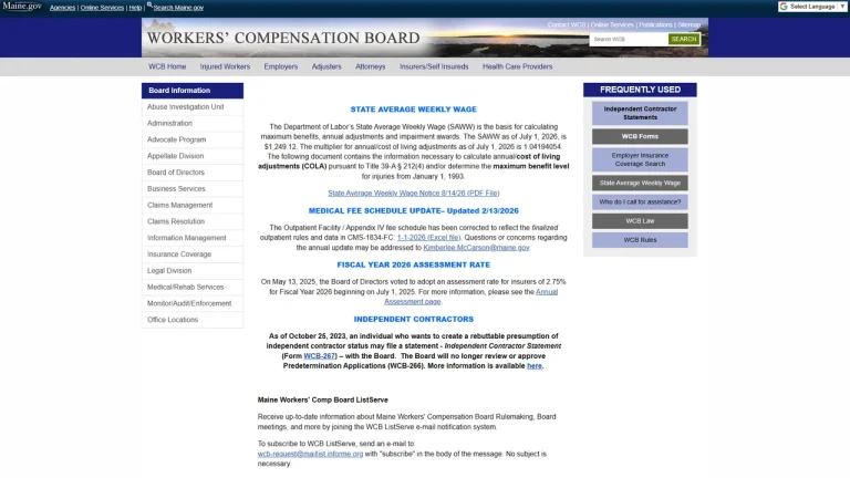 Maine Workers' Compensation Board - Augusta, ME