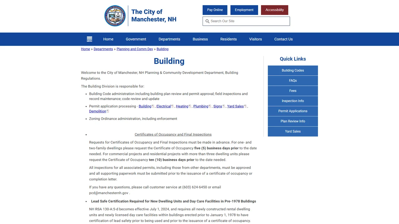 Manchester Building Department - Manchester, NH