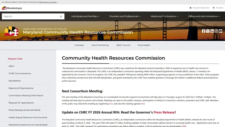 Maryland Community Health Resources Commission - Annapolis, MD