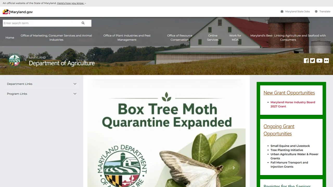 Maryland Department of Agriculture - Annapolis, MD
