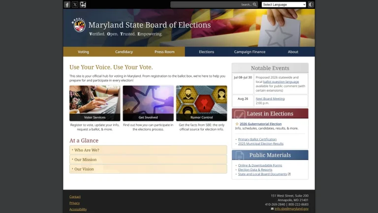 Maryland State Board of Elections - Annapolis, MD