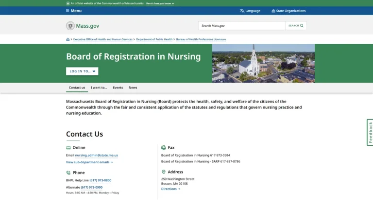 Massachusetts Board of Registration in Nursing - Boston, MA