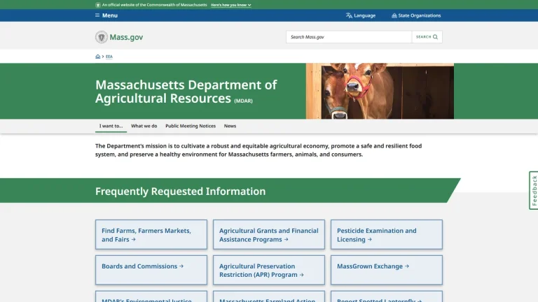 Massachusetts Department of Agricultural Resources - Boston, MA