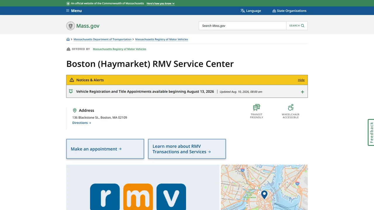 Massachusetts Registry of Motor Vehicles (Haymarket) - Boston, MA