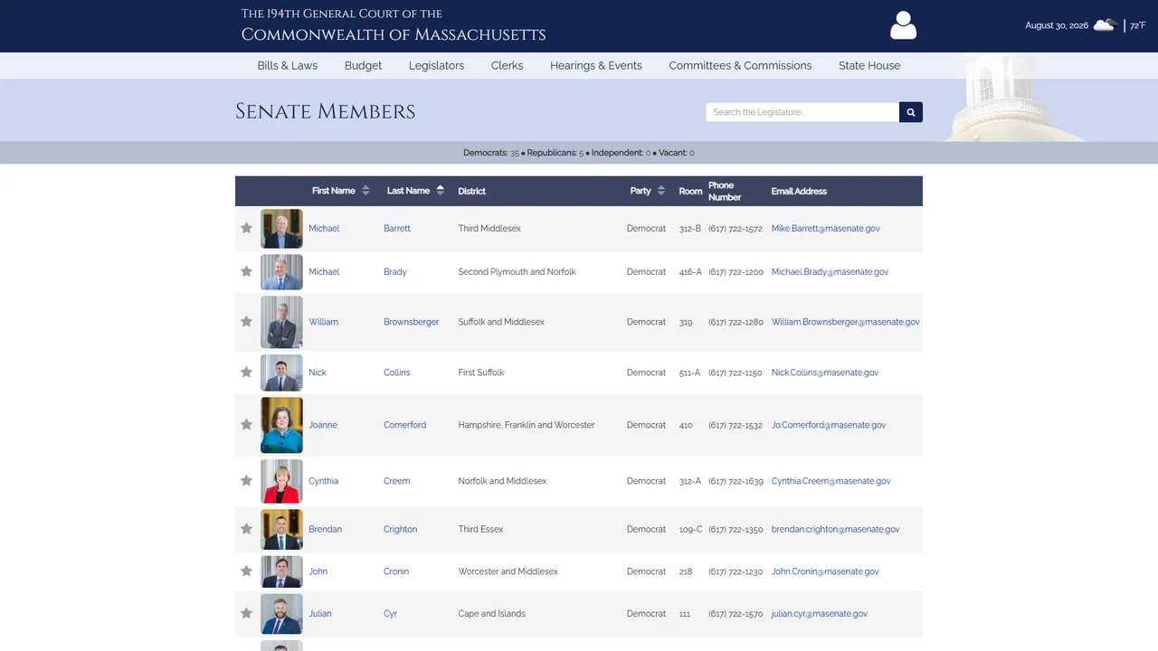 Massachusetts Senate - Boston, MA