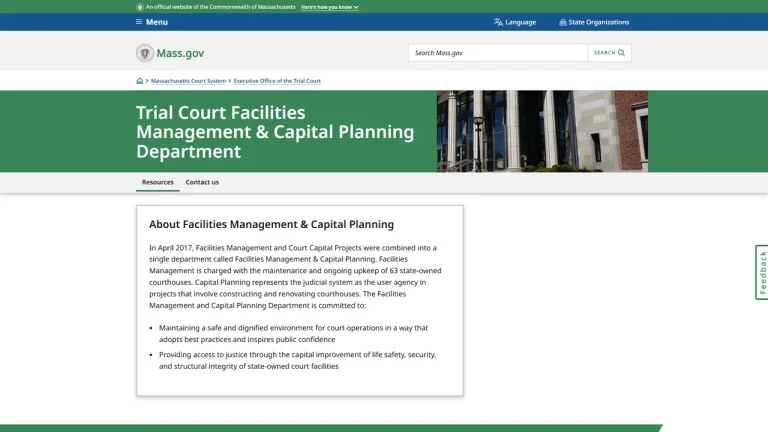 Massachusetts Trial Court Facilities Management - Boston, MA