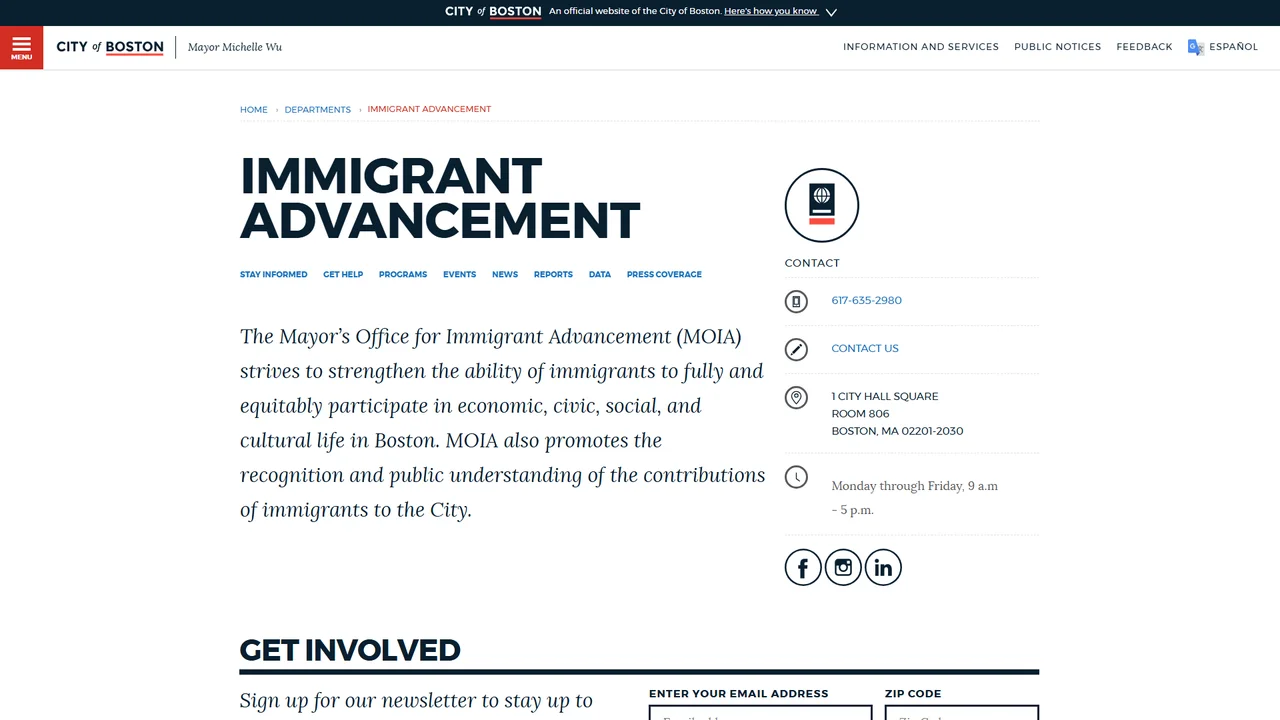 Mayor's Office for Immigrant Advancement - Boston, MA