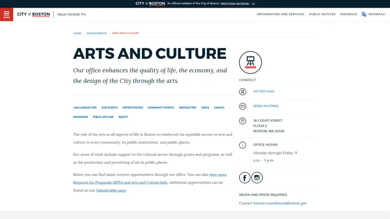 Mayor's Office of Arts and Culture - Boston, MA