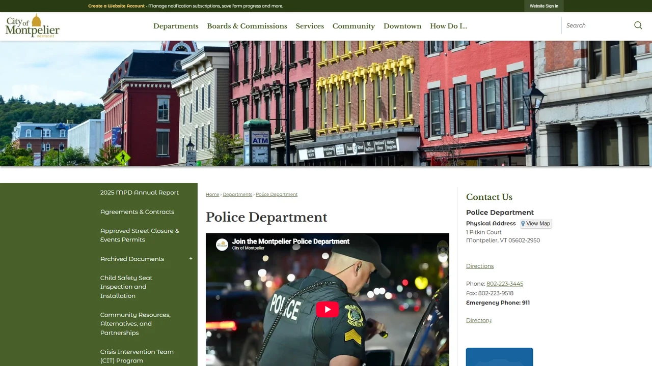 Montpelier City Police Department - Montpelier, VT