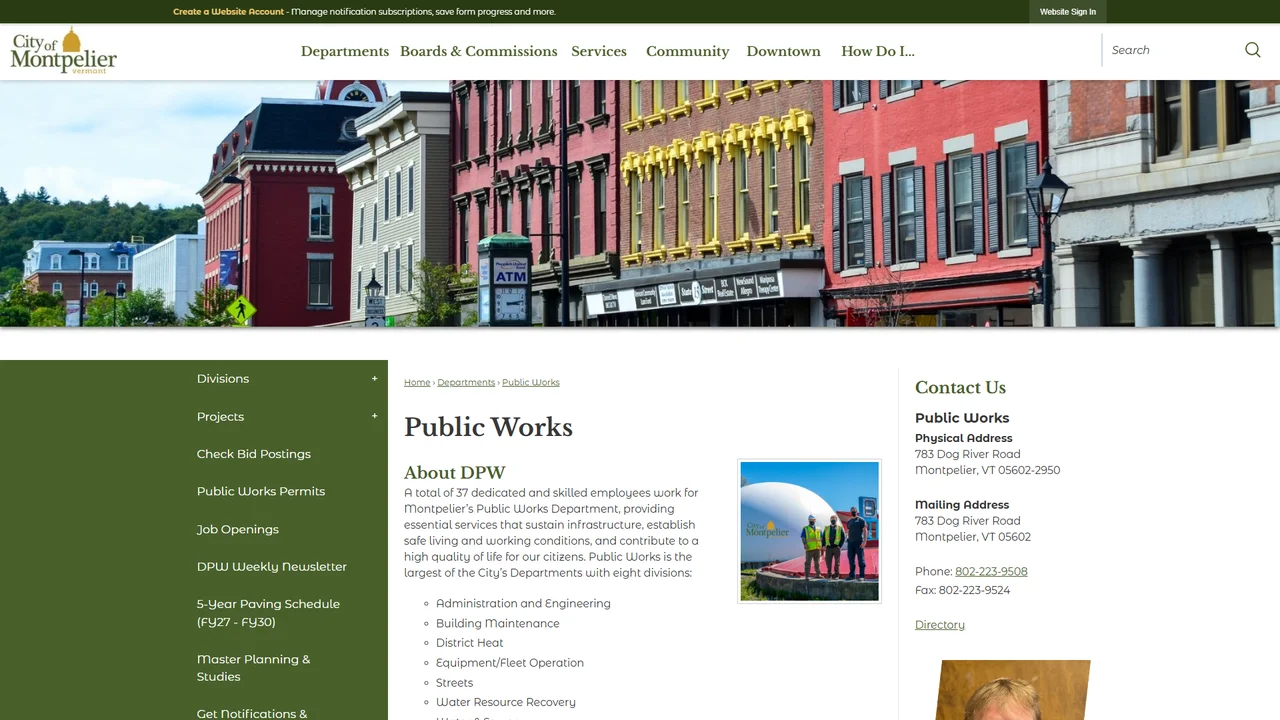 Montpelier Public Works Department - Montpelier, VT