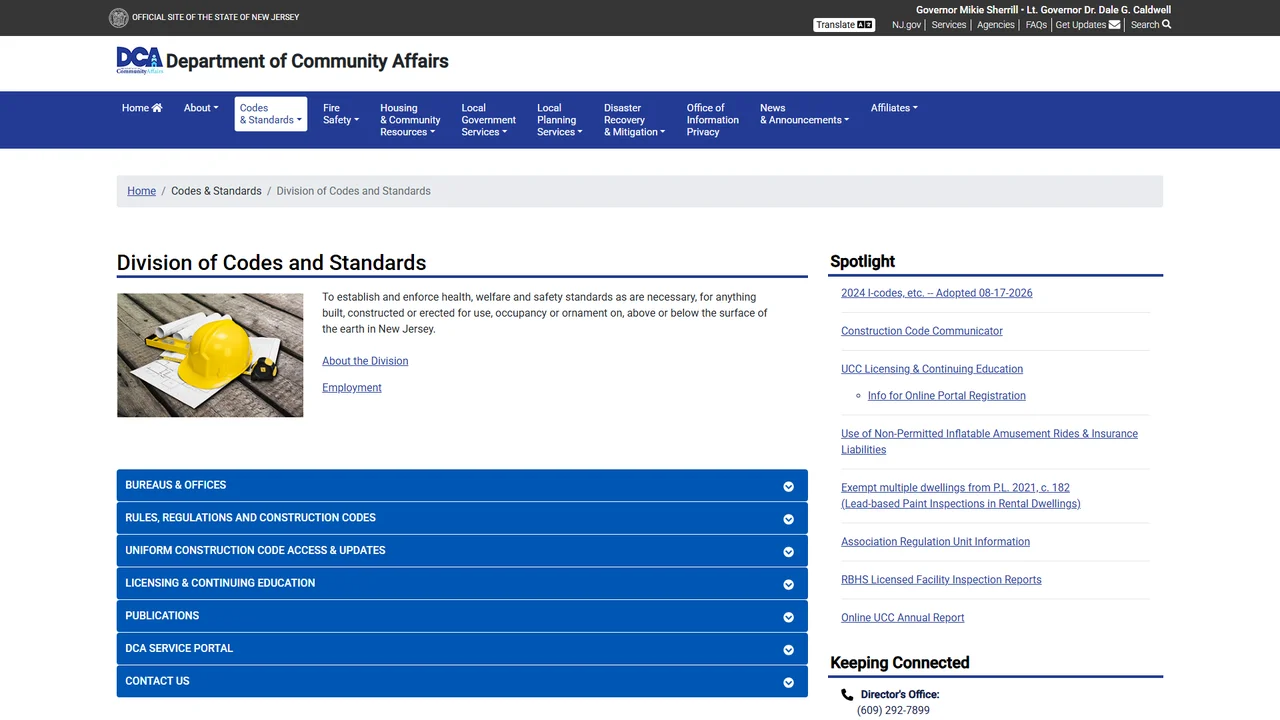 New Jersey Division of Codes and Standards (Code Assistance Unit)