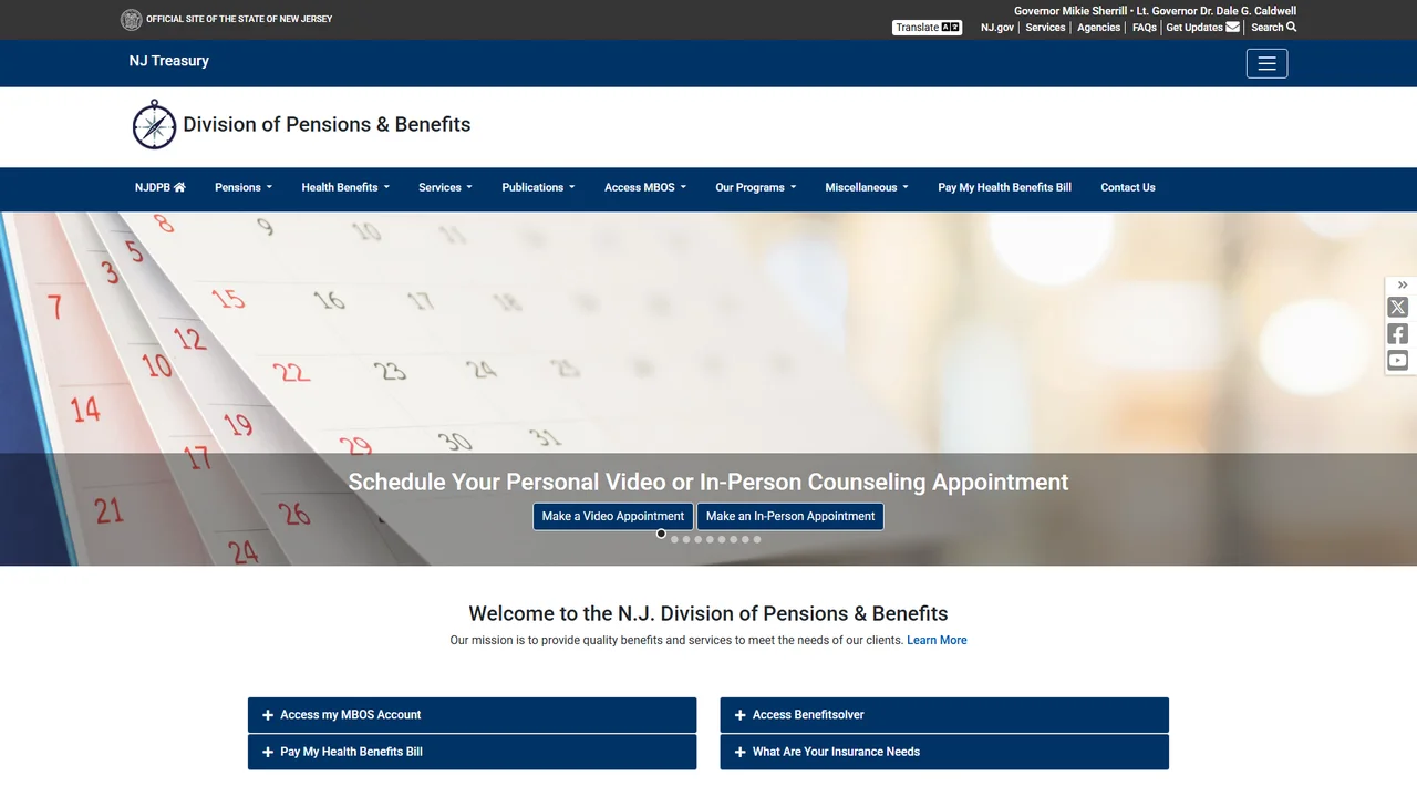 New Jersey Division of Pensions and Benefits