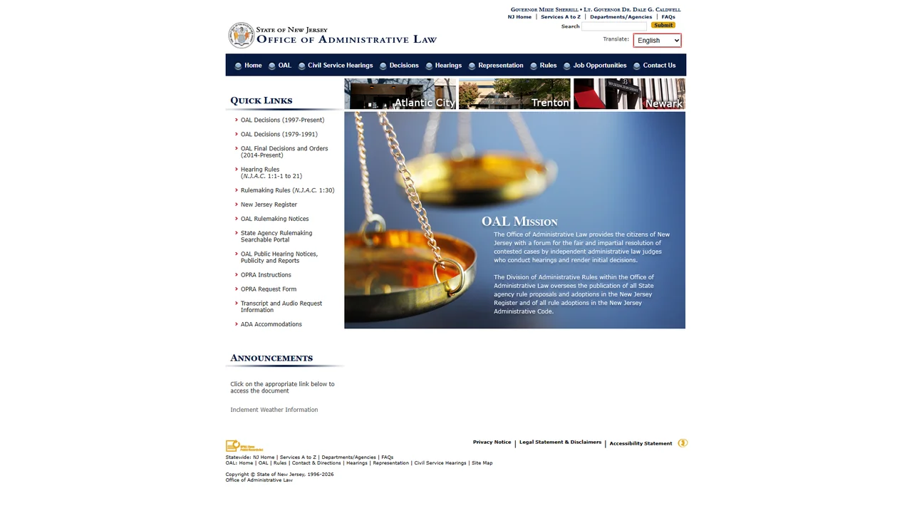 New Jersey Office of Administrative Law - Newark, NJ