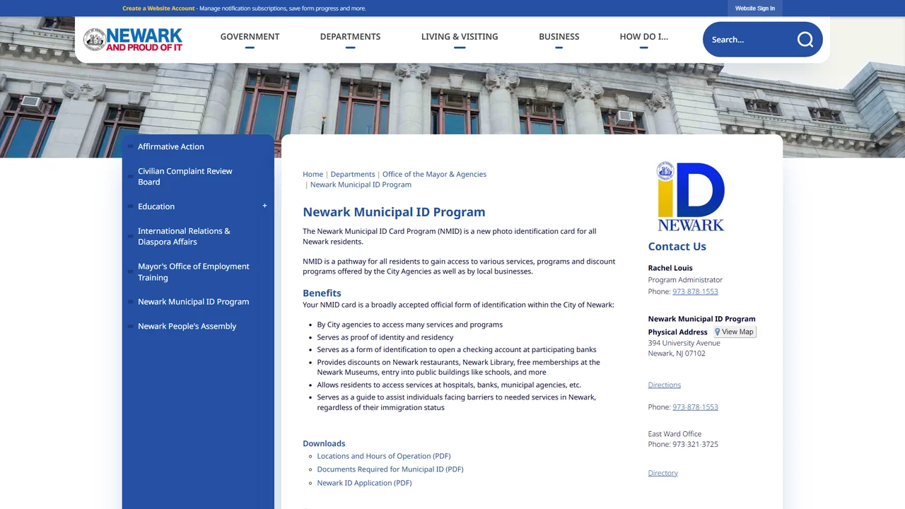 Newark Municipal ID Program - Newark, NJ