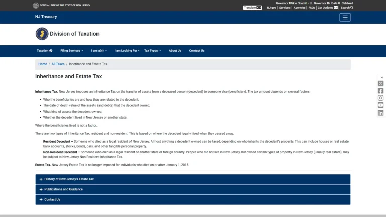 NJ Inheritance and Estate Tax Branch