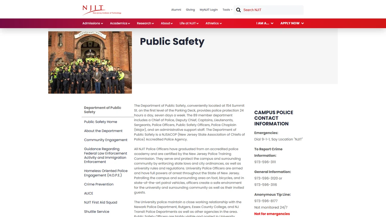 NJIT Police Department - Newark, NJ