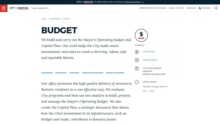 Office of Budget Management - Boston, MA
