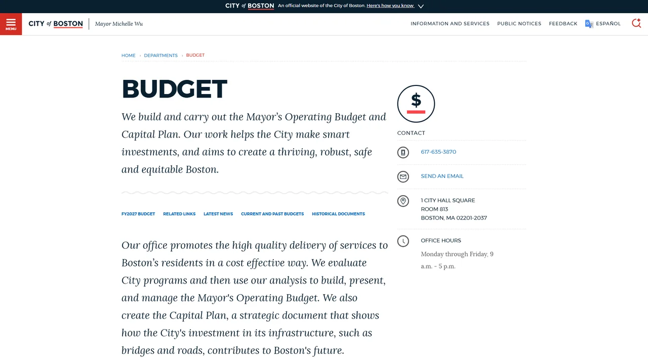 Office of Budget Management - Boston, MA