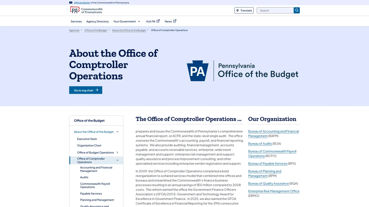 Office of Comptroller Operations - Harrisburg, PA