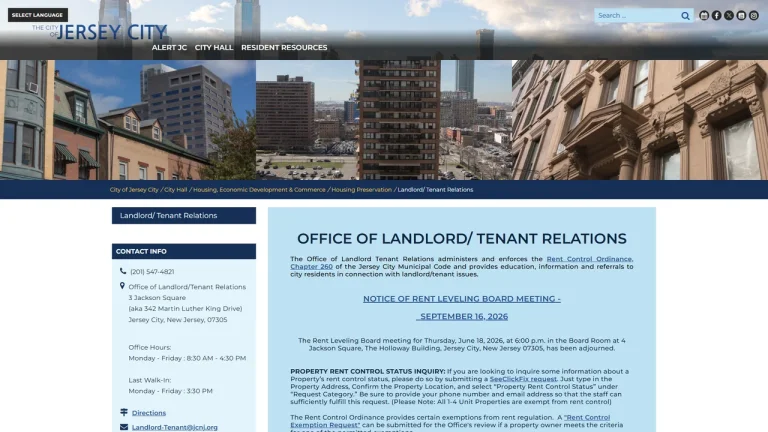 Office of Landlord/Tenant Relations - Jersey City, NJ