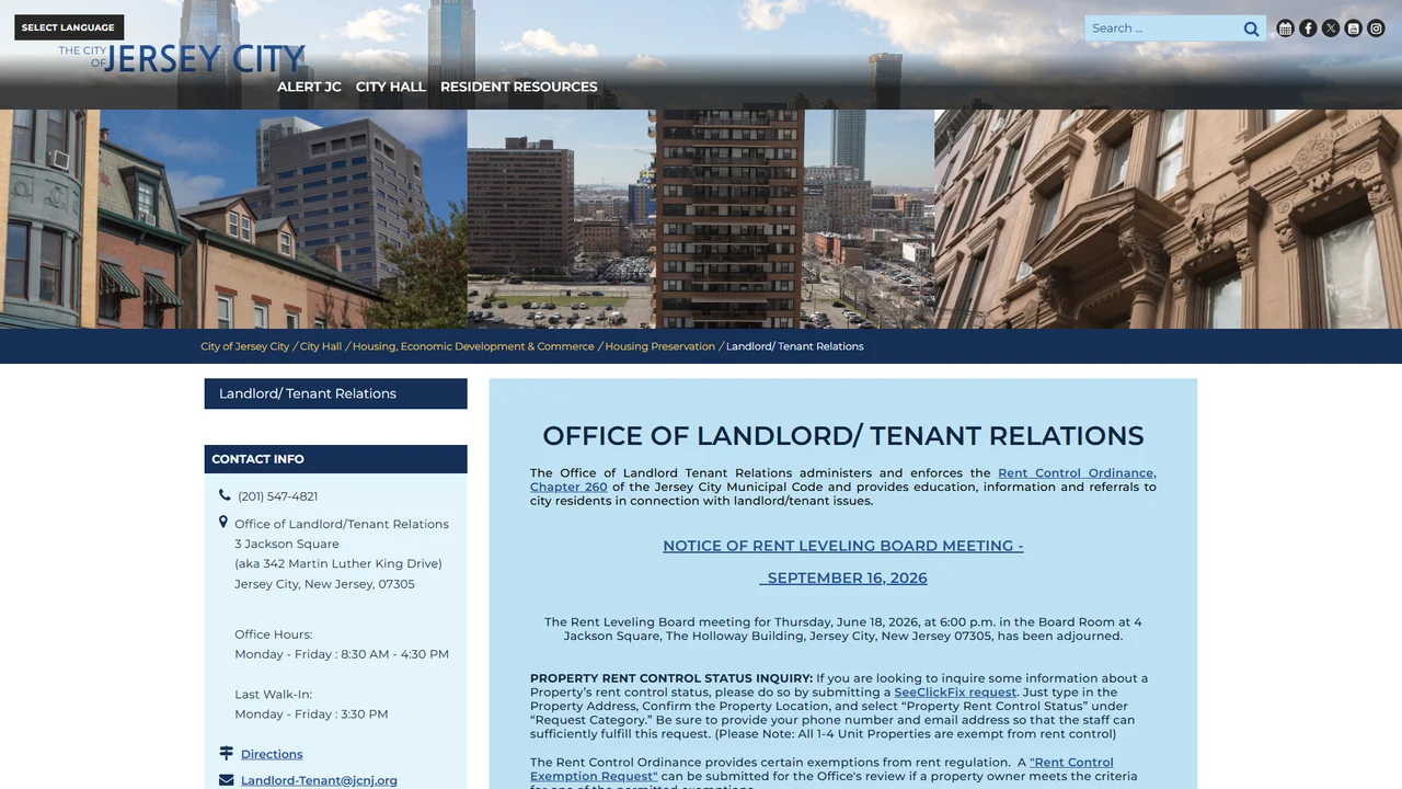 Office of Landlord/Tenant Relations - Jersey City, NJ