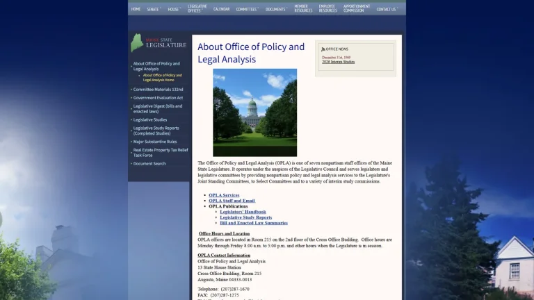 Office of Policy and Legal Analysis - Augusta, ME