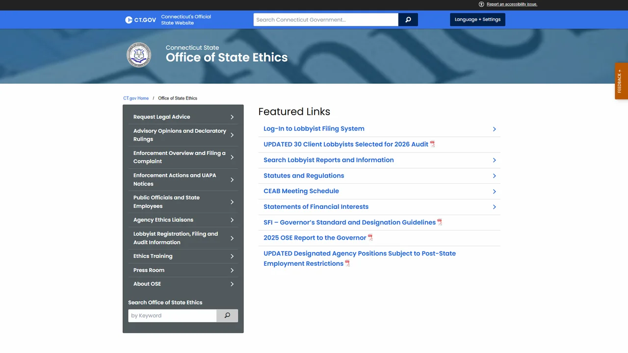 Office of State Ethics - Hartford, CT