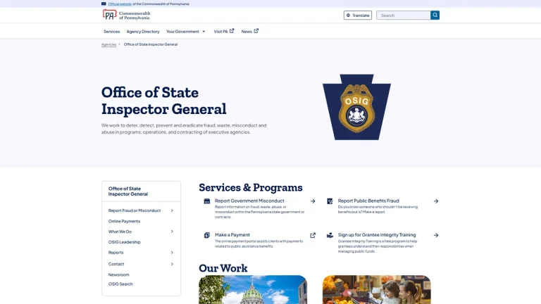 Office of State Inspector General - Harrisburg, PA
