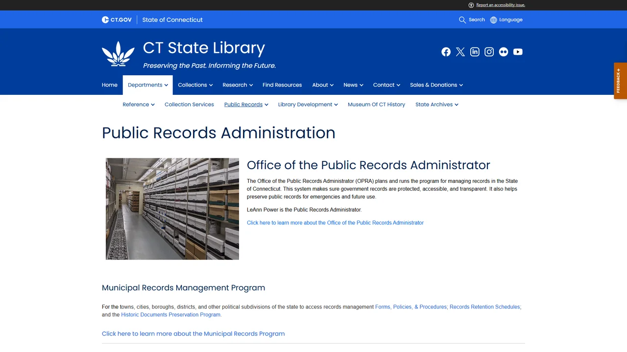 Office of the Public Records Administrator - Hartford, CT
