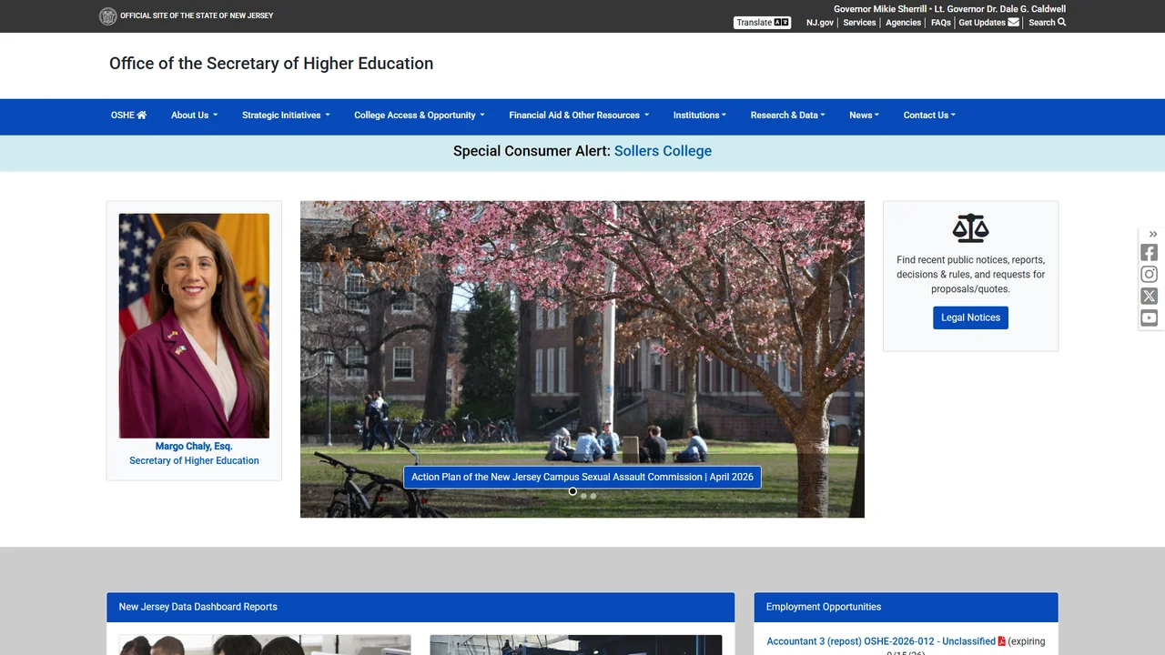Office of the Secretary of Higher Education - Trenton, NJ
