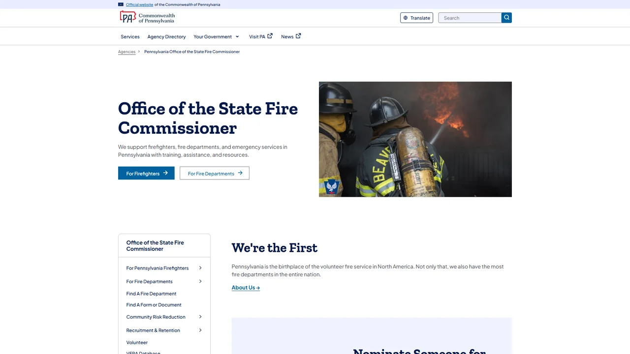 Office of the State Fire Commissioner - Harrisburg, PA